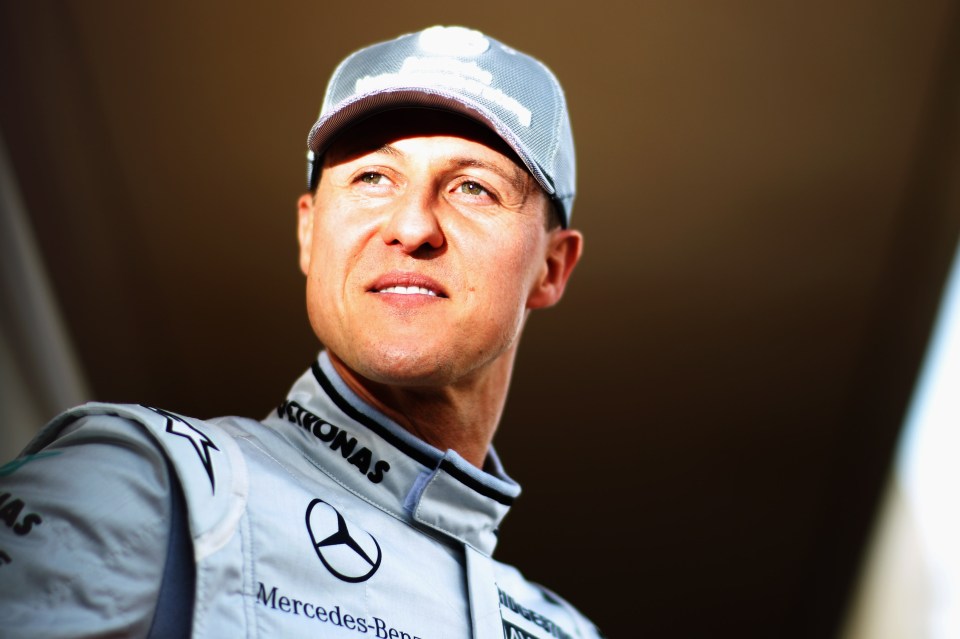 Michael Schumacher in Mercedes GP racing attire.