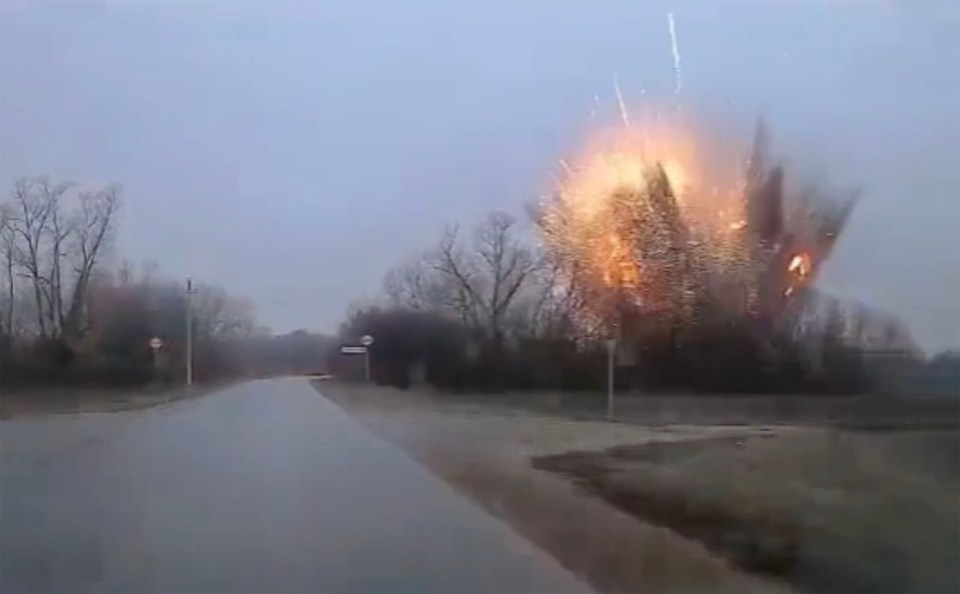 Explosion of a Russian missile in Lipetsk.