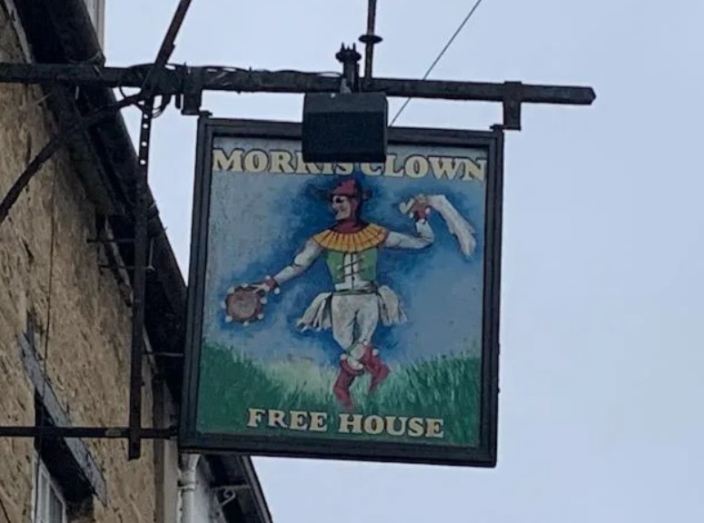 Morris Clown Free House pub sign.