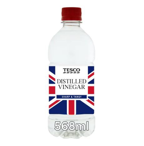 Tesco Distilled Vinegar, 568ml bottle.