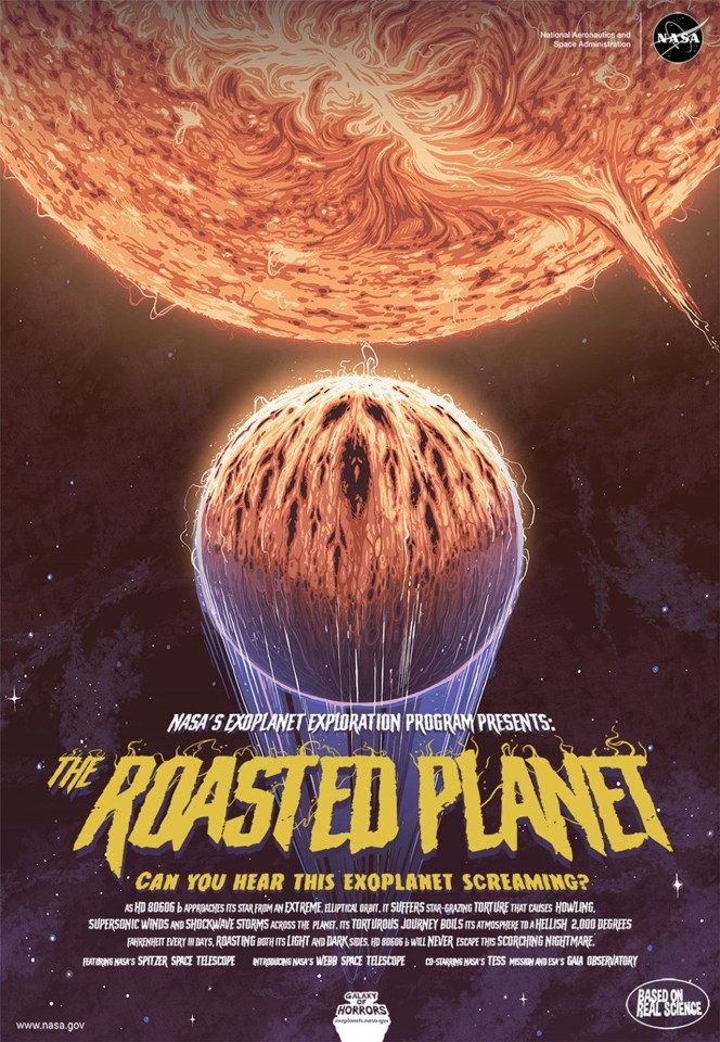 Illustration of a planet being roasted by a star.