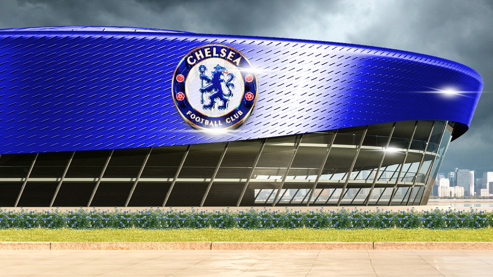 Illustration of a new Chelsea Football Club stadium.