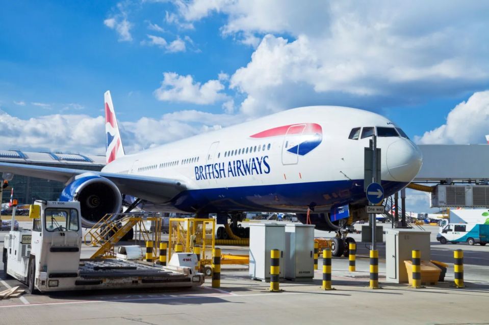 British Airways plane at the gate.