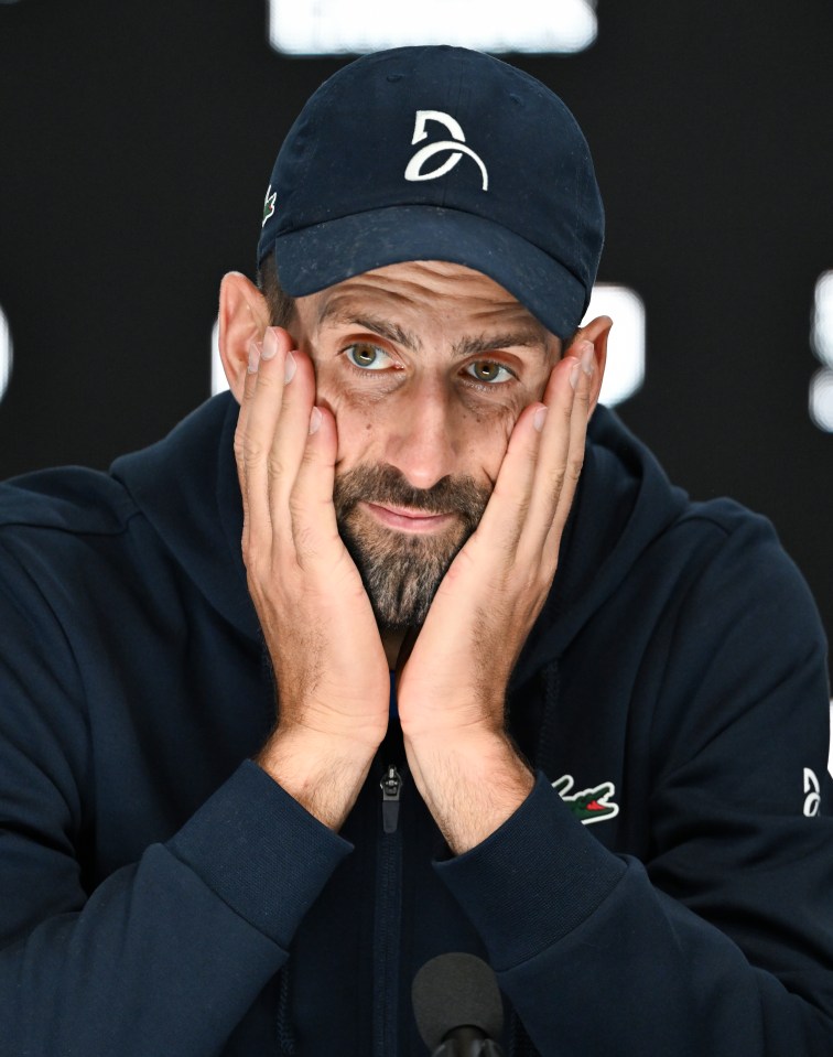 Novak Djokovic at a post-match press conference.