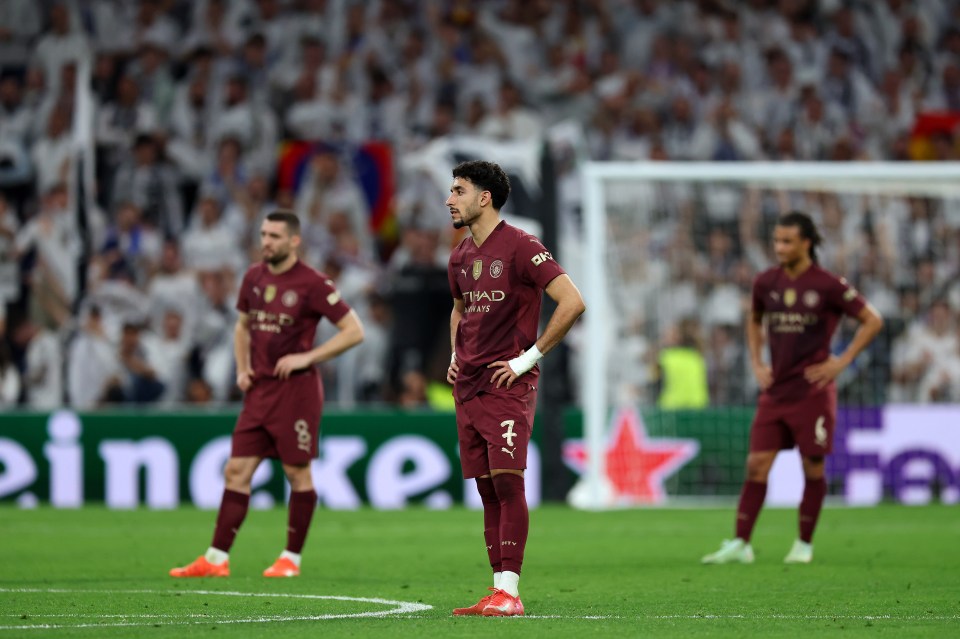 Omar Marmoush of Manchester City looking dejected after a game.