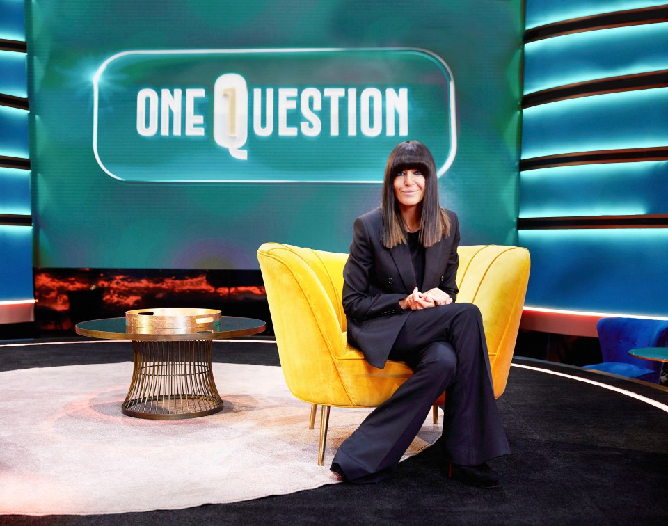 Claudia Winkleman on the set of One Question.