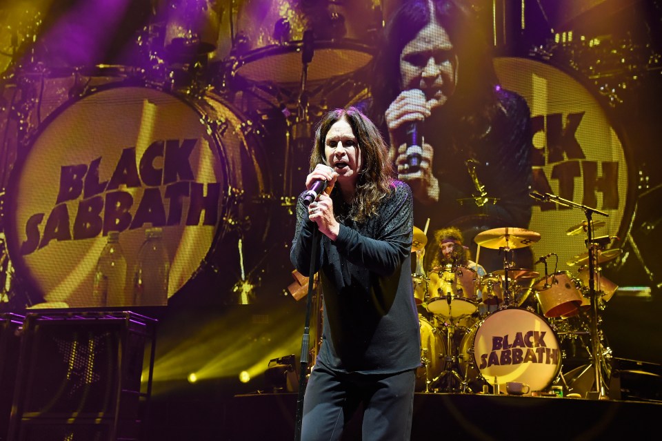 Ozzy Osbourne of Black Sabbath performing onstage.