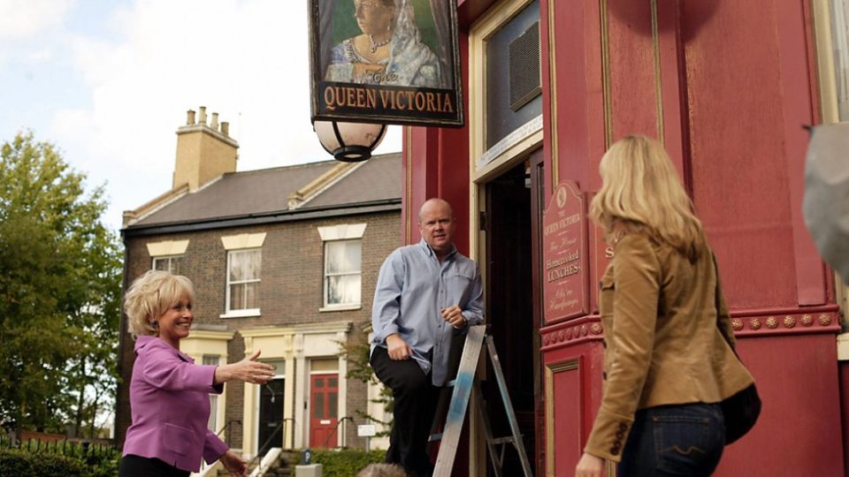 Eastenders outside pub