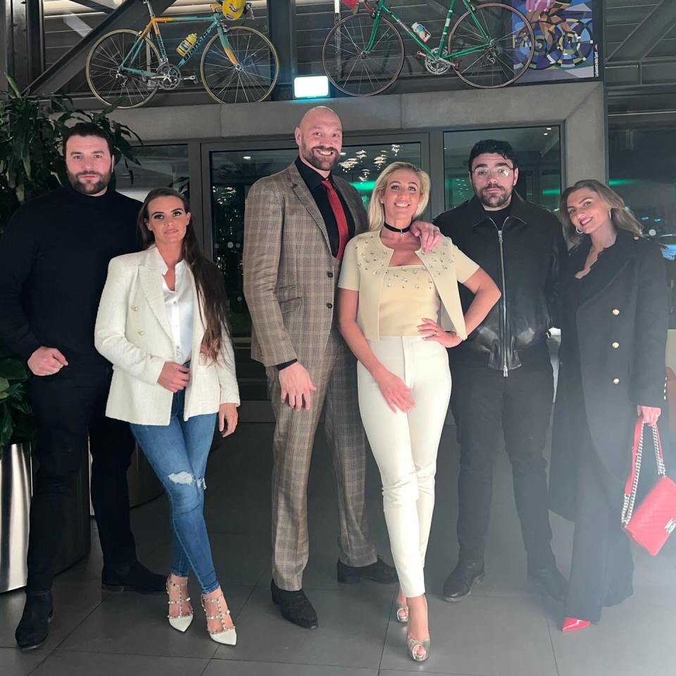 Paris and Tyson Fury with friends.