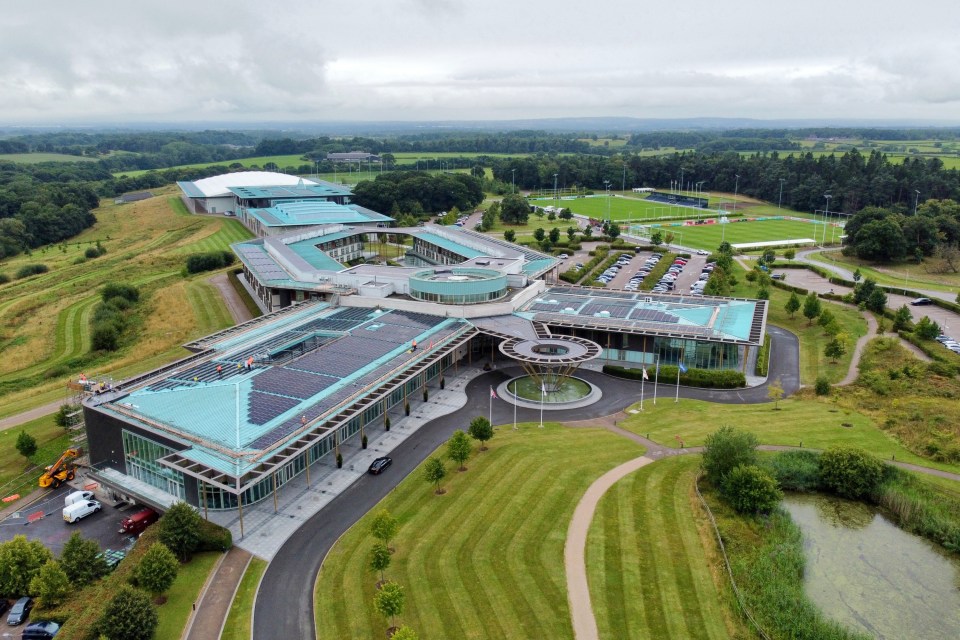 Aerial view of St. George's Park in Burton upon Trent, England.