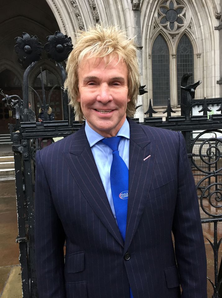 Charlie Mullins, owner of Pimlico Plumbers, outside the Royal Courts of Justice.