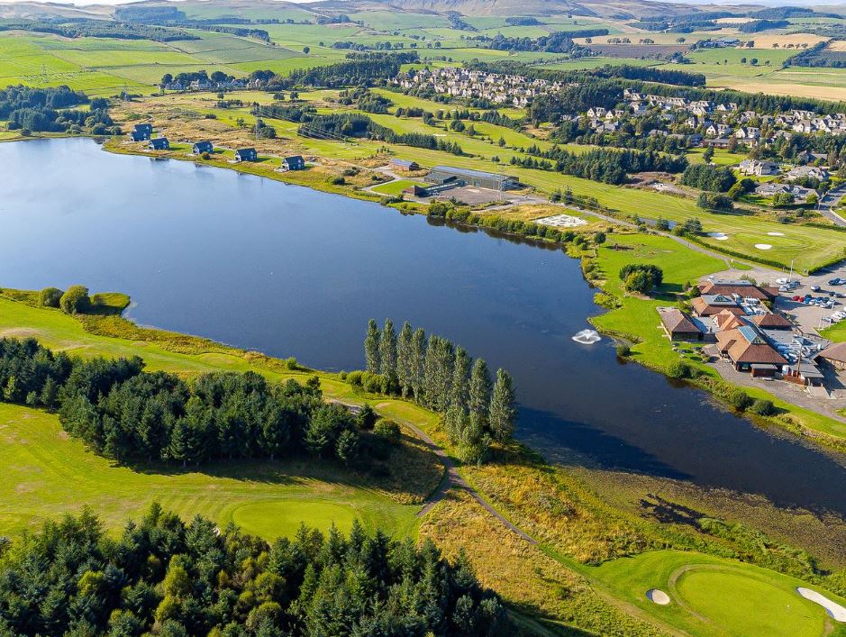 Aerial view of Piperdam resort holiday park.