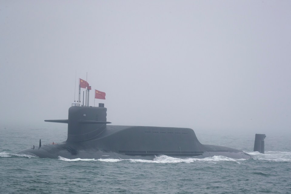 Chinese Type 094A Jin-class nuclear submarine at sea.