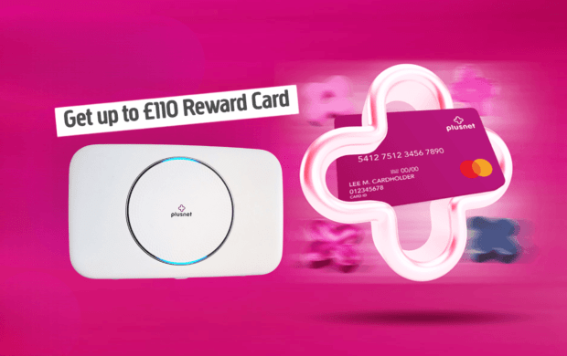 Plusnet broadband deal: get up to £110 reward card.