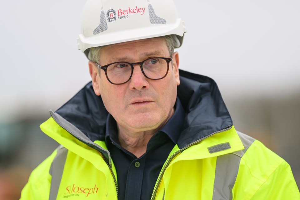 Prime Minister Keir Starmer at a housing construction site.