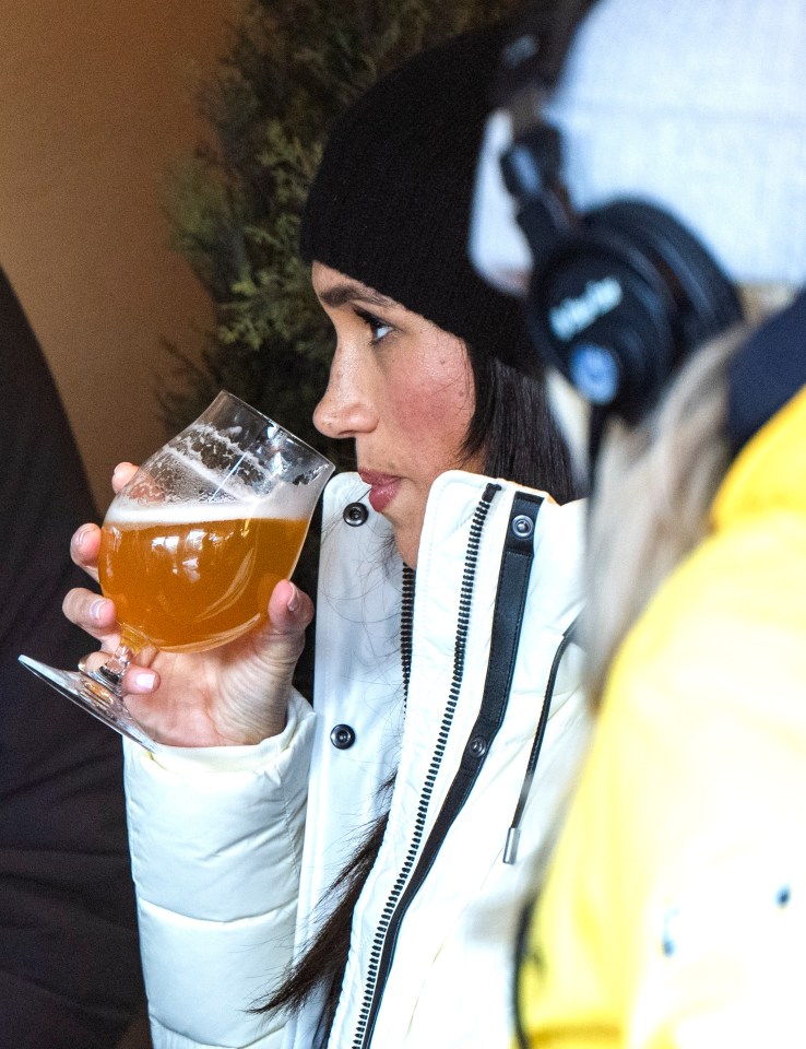 Meghan, Duchess of Sussex, drinking beer at the Invictus Games.