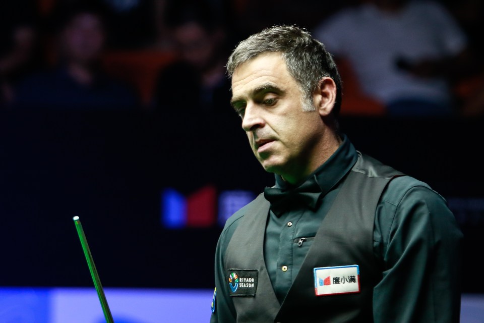 Ronnie O'Sullivan of England during a snooker semifinal match.