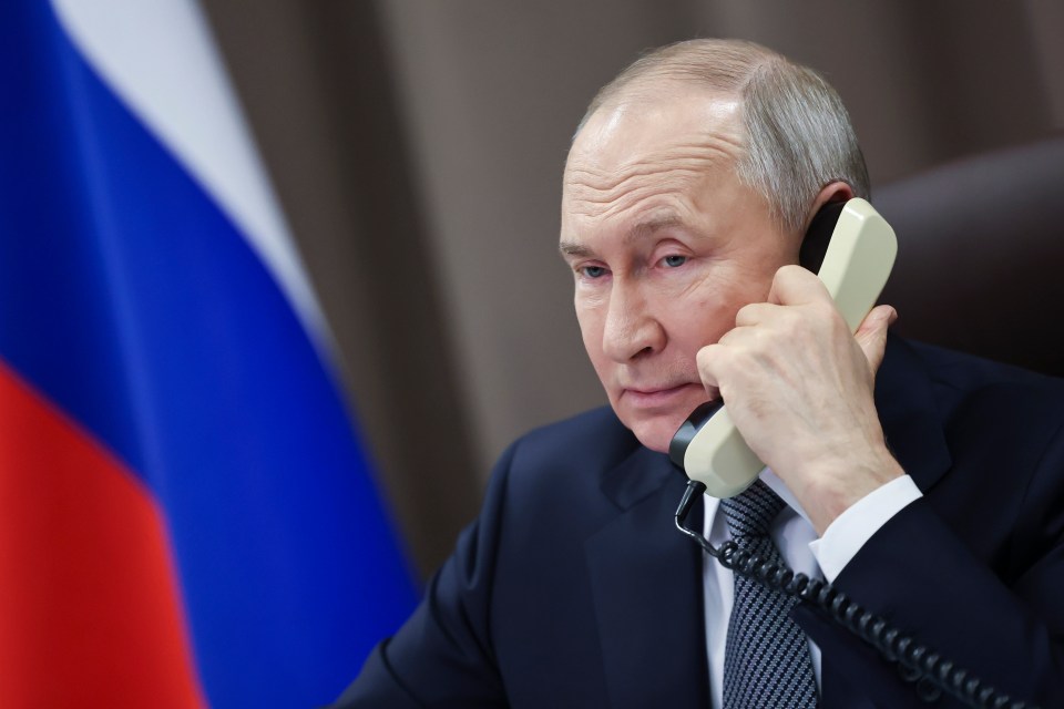 Vladimir Putin on a phone call.