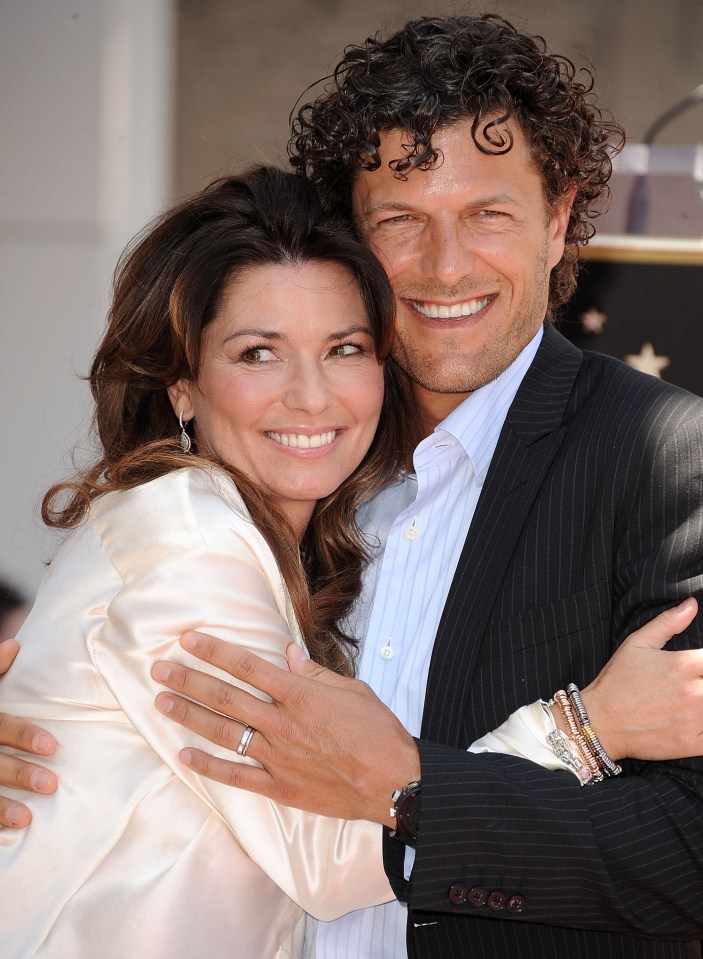 Shania Twain and Frederic Thiebaud at a ceremony.