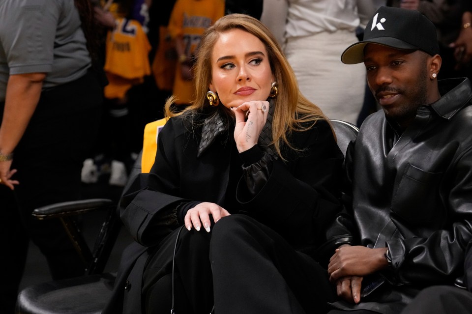 Adele and Rich Paul at an NBA game.