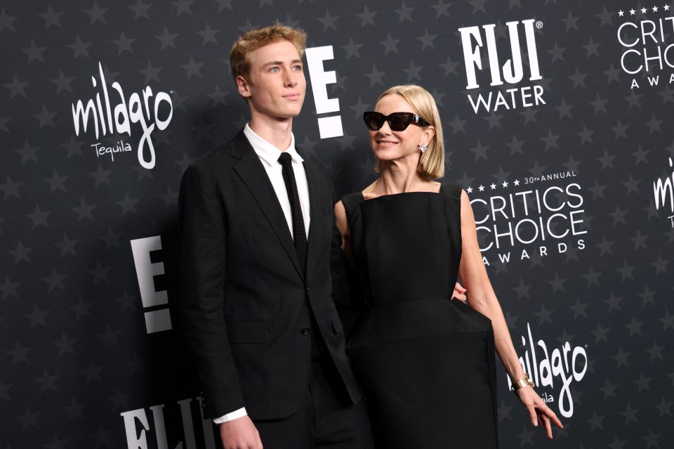 Naomi Watts and her son Sasha Schreiber at the Critics Choice Awards.