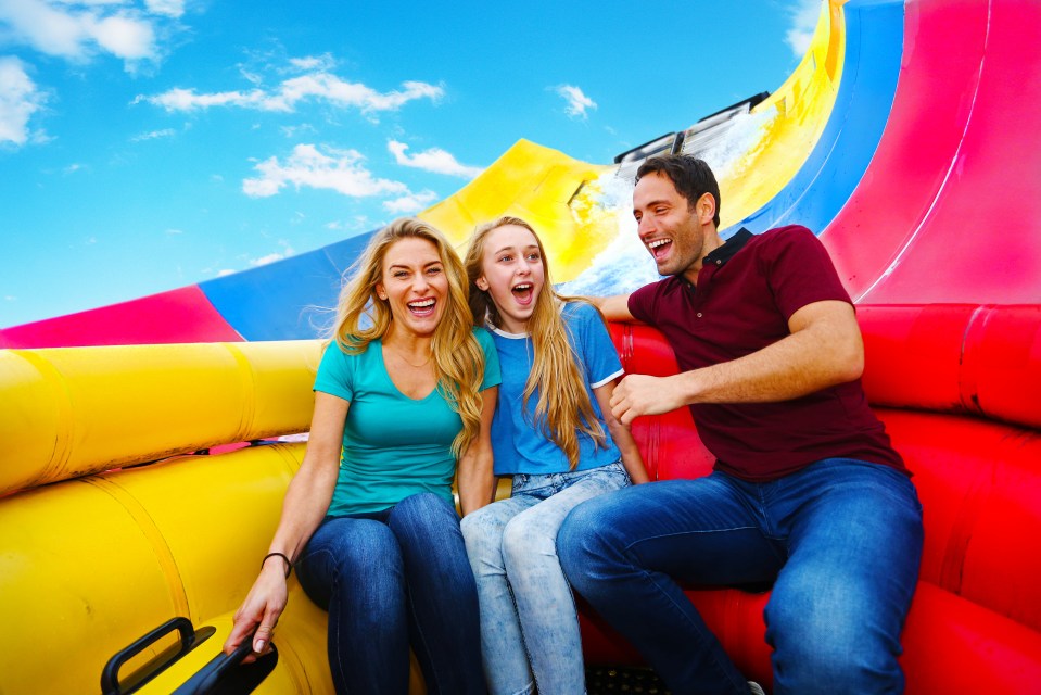 Family enjoying a water ride.