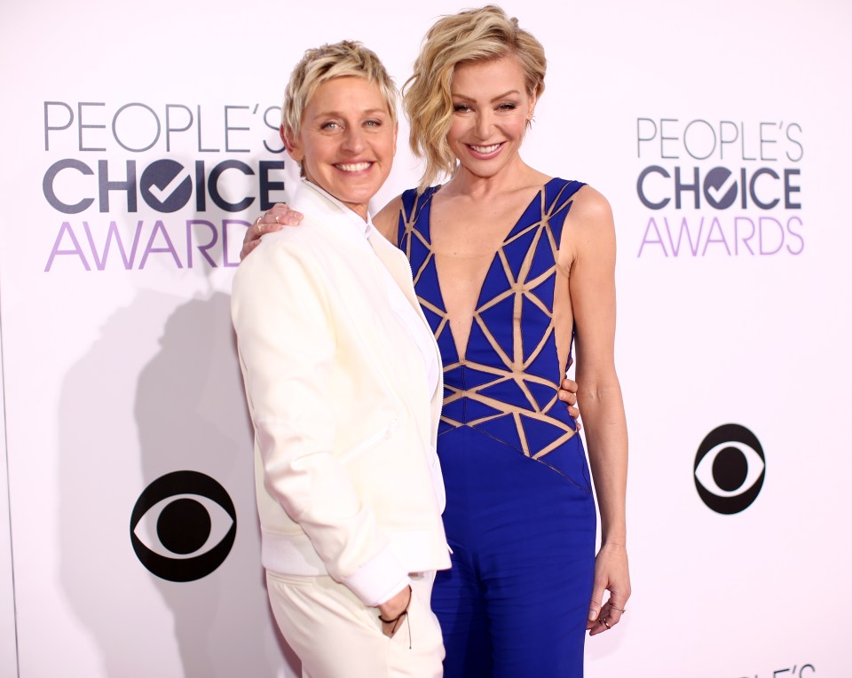 Ellen DeGeneres and Portia de Rossi at the People's Choice Awards.