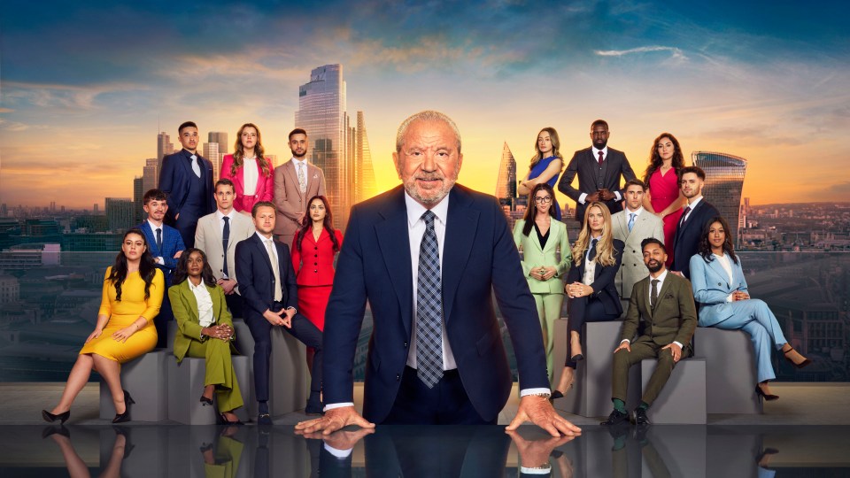 Lord Sugar with The Apprentice contestants.