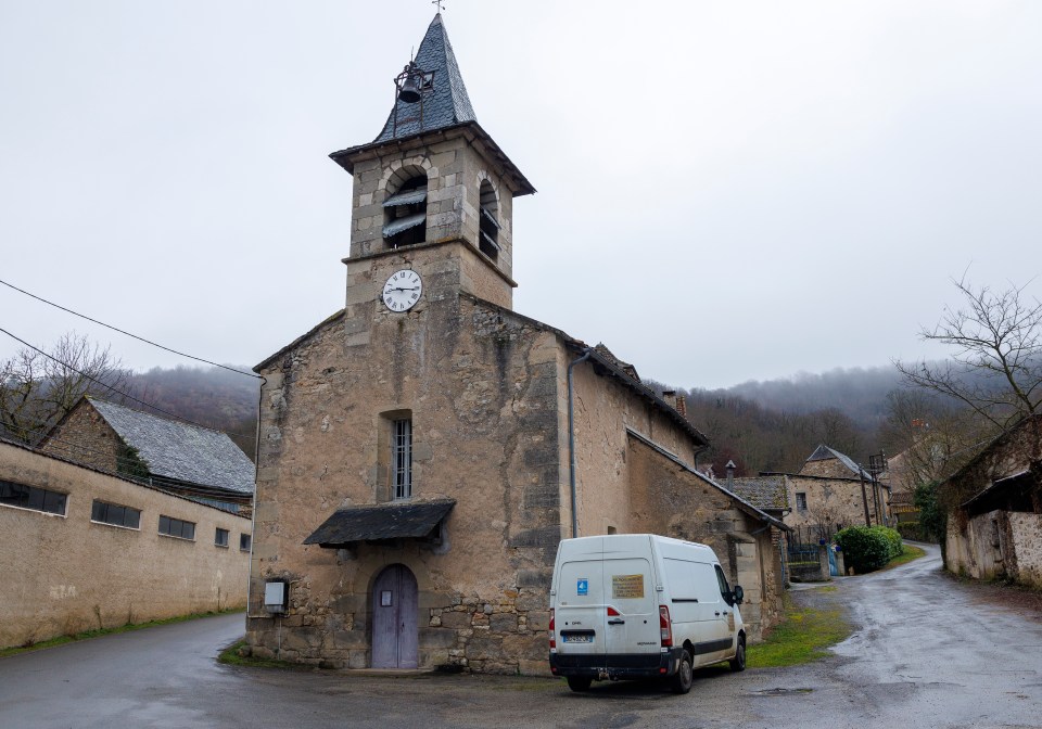 Stone church in Pesquires village.