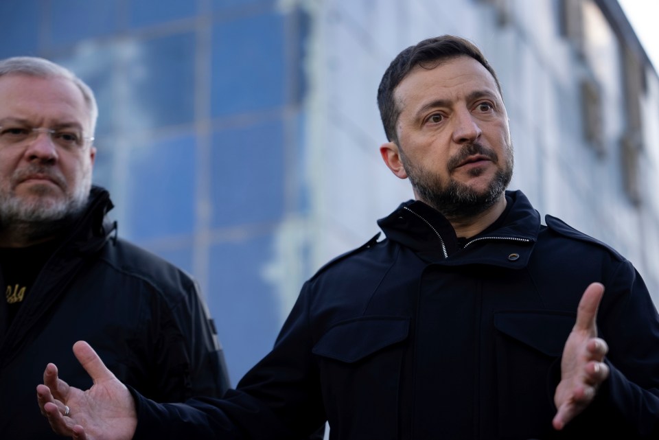 Volodymyr Zelenskyy speaking to the press at a Ukrainian nuclear power plant.