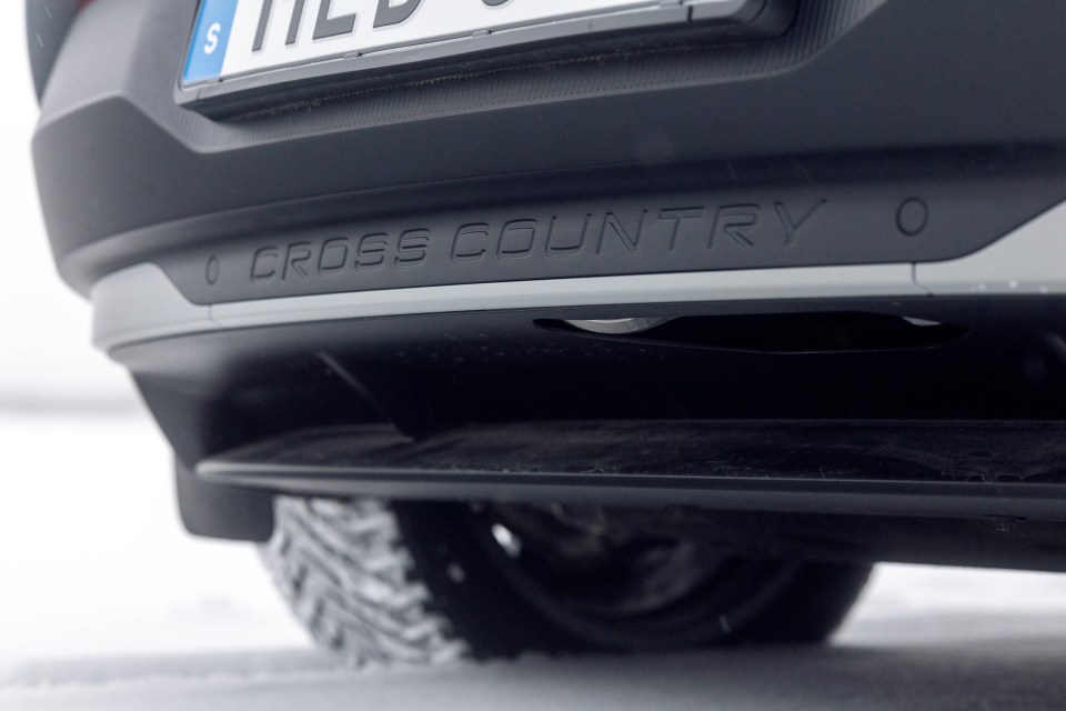 Volvo EX30 Cross Country rear bumper detail.