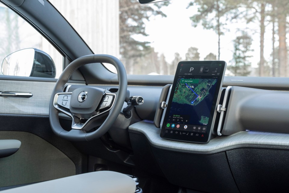 Volvo EX30 Cross Country interior with navigation system.