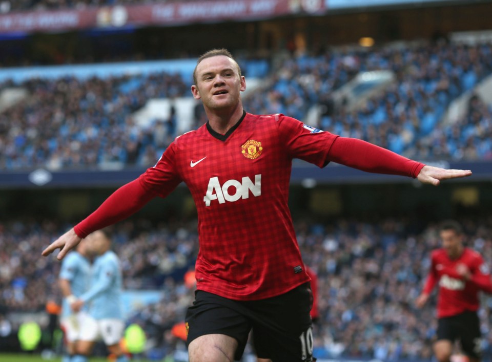 Wayne Rooney of Manchester United celebrating a goal.