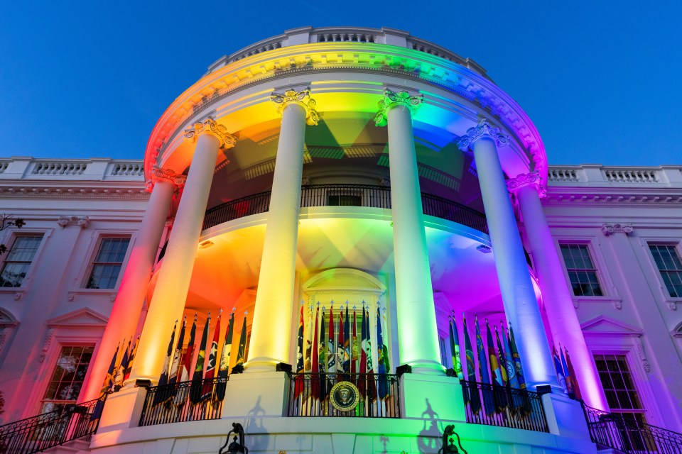 The White House lit in rainbow colors to celebrate the Respect for Marriage Act.