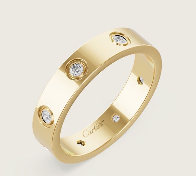 Cartier Love ring with diamonds.