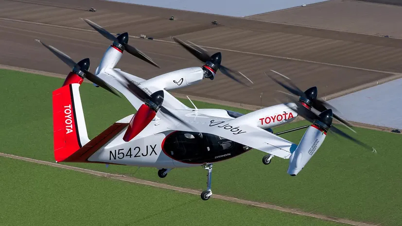 Joby Aviation's Toyota-backed eVTOL aircraft in flight.