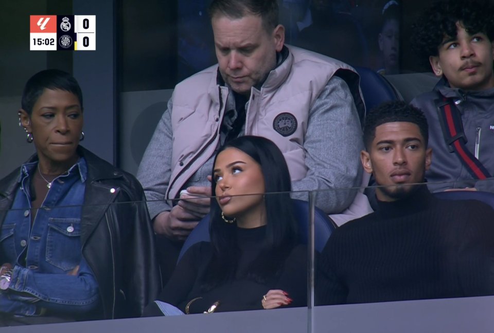 Jude Bellingham and Ashlyn Castro at a soccer game.