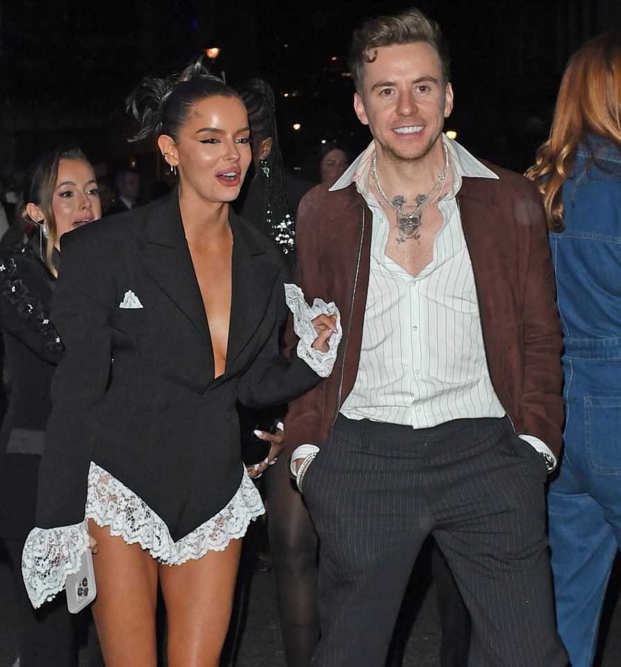 Maura Higgins and Danny Jones leaving a party together.