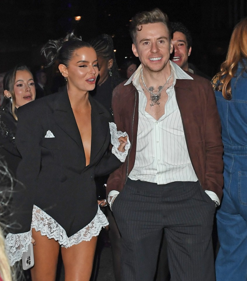 Maura Higgins and Danny Jones leaving a party together.