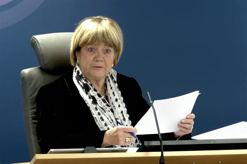 Baroness Heather Hallett questioning Boris Johnson at the UK Covid-19 Inquiry.