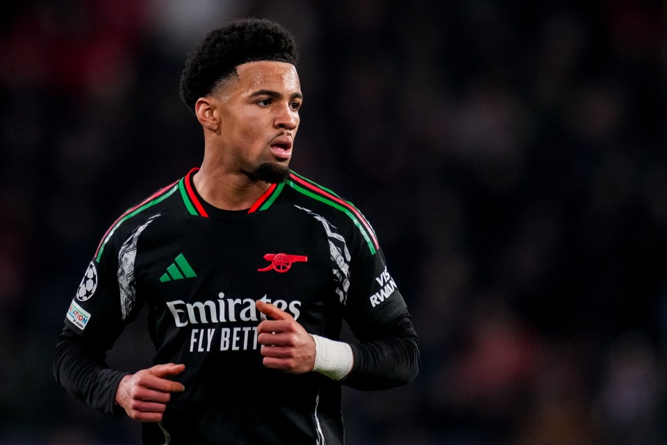 Ethan Nwaneri of Arsenal during a Champions League match.