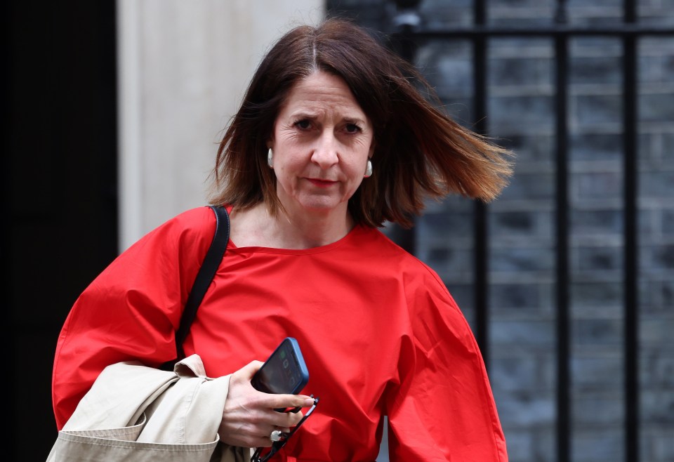 Liz Kendall, British Secretary of State for Work and Pensions, leaving a cabinet meeting.