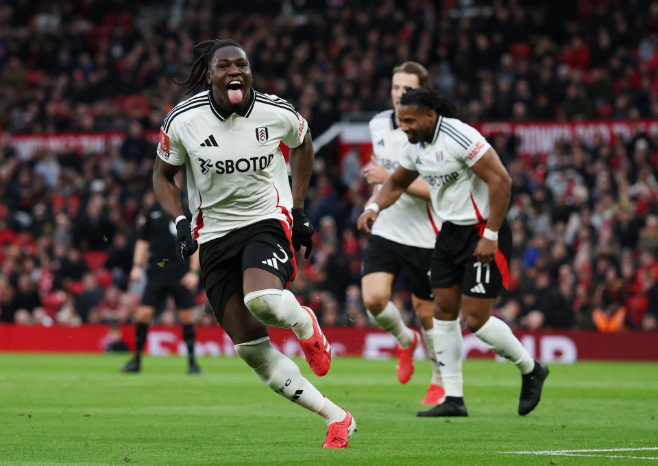 Fulham's Calvin Bassey celebrating a goal.