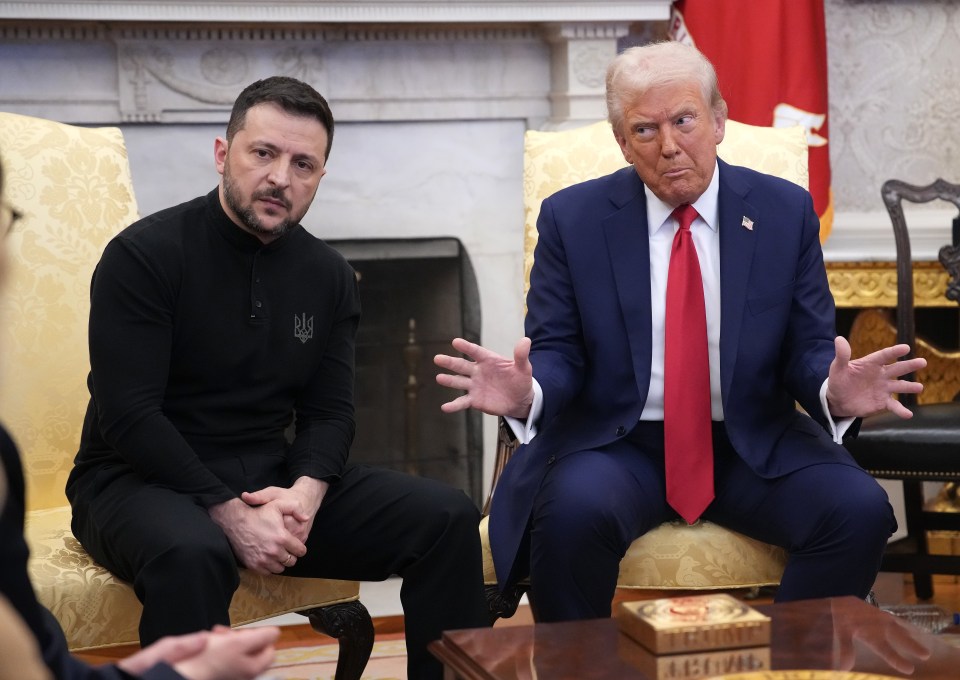 Donald Trump and Volodymyr Zelenskyy meeting in the Oval Office.