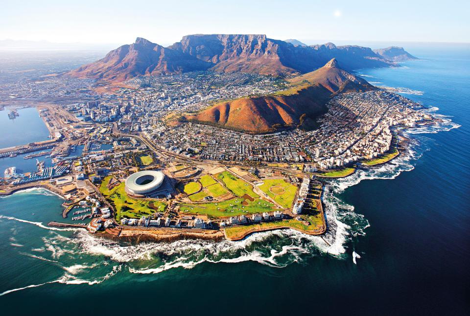 Aerial view of Cape Town, South Africa.