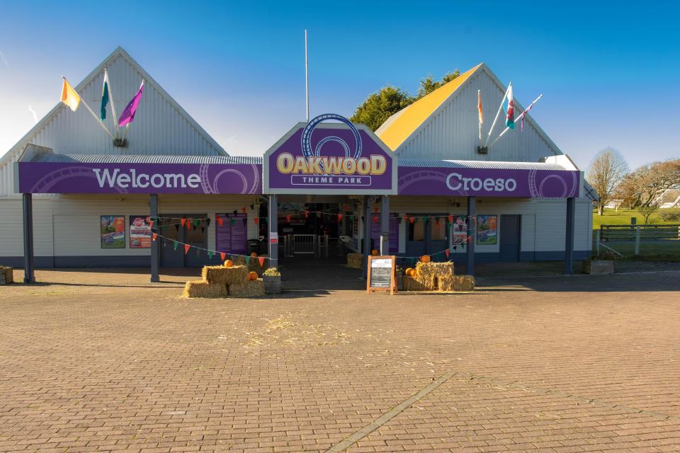 Oakwood Theme Park entrance.