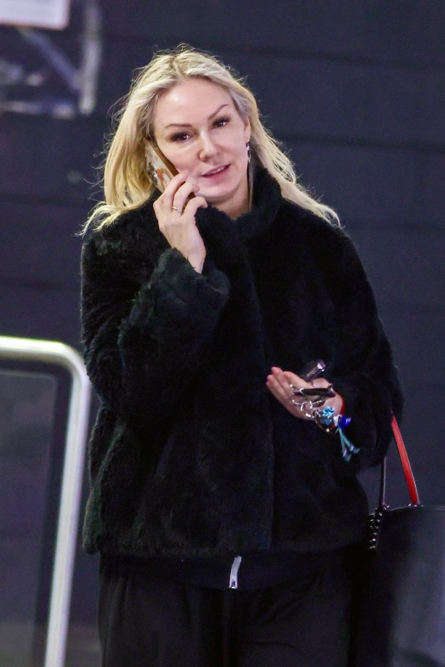 Kristina Rihanoff on a phone call.