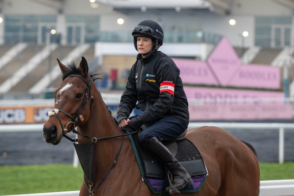 General views and celebrity arrivals on Gold Cup Friday of the Cheltenham Festival 2025. Pictured: rachael blackmore Ref: BLU_S8217987 140325 NON-EXCLUSIVE Picture by: / SplashNews.com Splash News and Pictures USA: 310-525-5808 UK: 020 8126 1009 eamteam@shutterstock.com World Rights