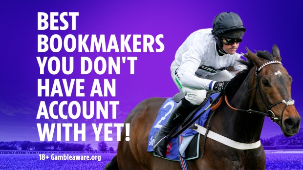 Jockey riding a horse; text overlay: Best bookmakers you don't have an account with yet!