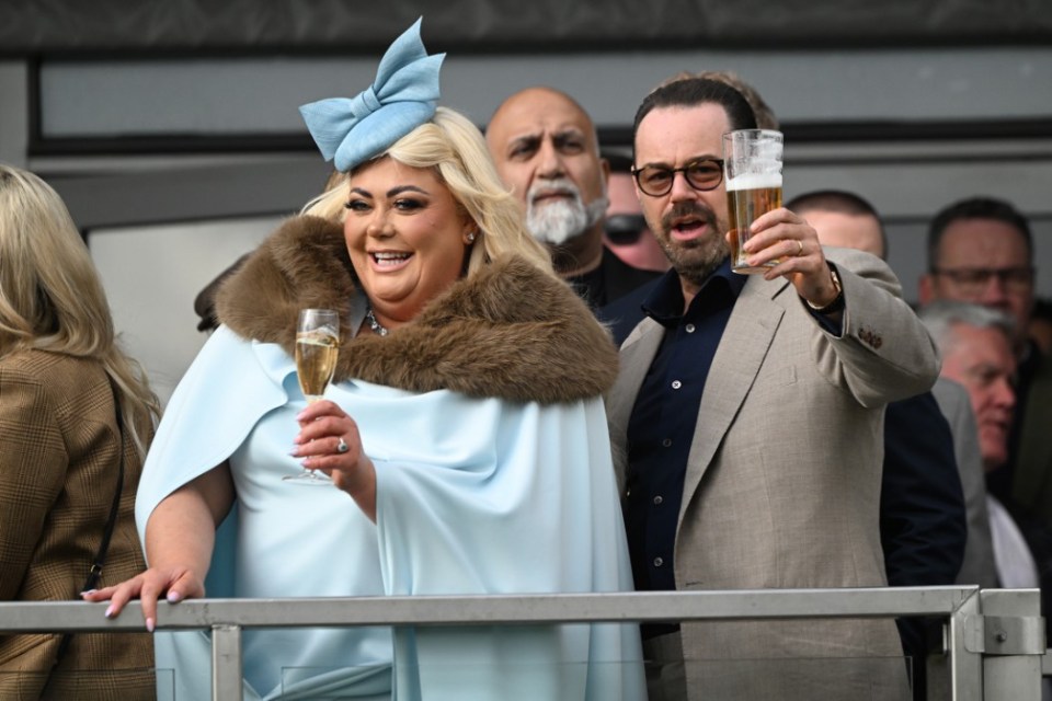 Gemma Collins and Danny Dyer at the Cheltenham Festival.